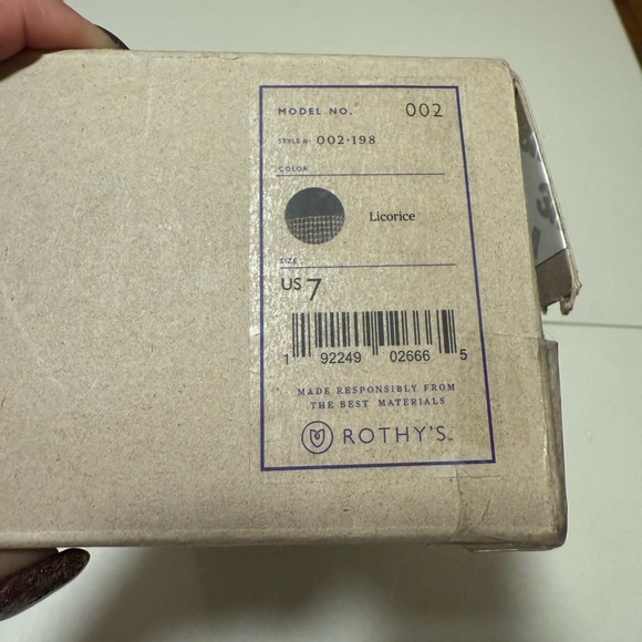 Rothy’s The Point Black Licorice with Gold Toe Size 7 - Picture 3 of 8